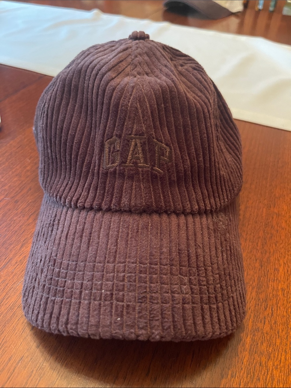 GAP Corduroy Baseball Cap in Dark Brown